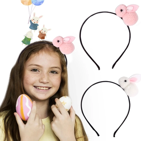 Ostern Niedlich Plüsch Hase Stirnband Für Kinder Mädchen 3D Hase Haarbeutel Mini Kopf Reif Party Dress Up Haarschmuck Geschenk