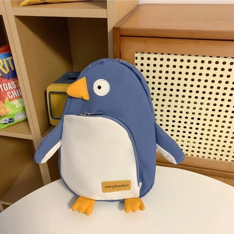 Schattige Pinguïn Vorm Nylon Schoudertas Voor Vrouwen Kinderen Cartoon Dier Crossbody Borsttas Casual School Reizen