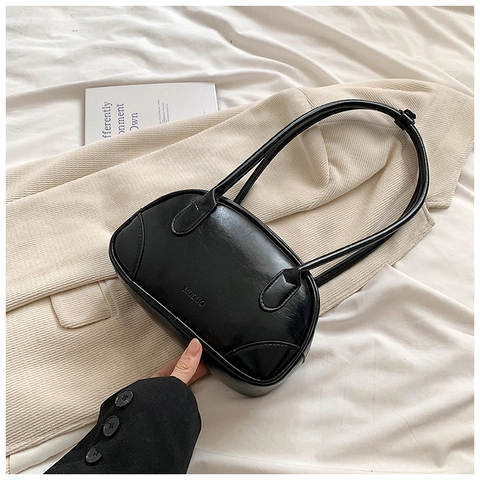 Trendige Damen PU Leder Metallic Silber Schultertasche Retro Achseltasche Für Den Täglichen Weg Zur Arbeit Mode Handtasche
