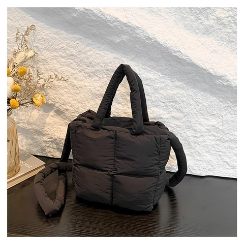 Borsa a Tracolla Trapuntata alla Moda da Donna in Nylon Imbottito Borsa a Mano Versatile con Tracolla Casual Quotidiana