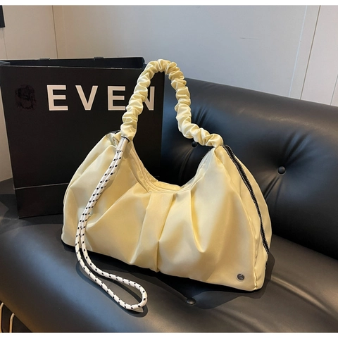 Borsa a Spalla in Nylon Pieghettata da Donna Tracolla Arricciata Borsa Cloud Grande Capacità Casual Urban Hobo Bag Quotidiana