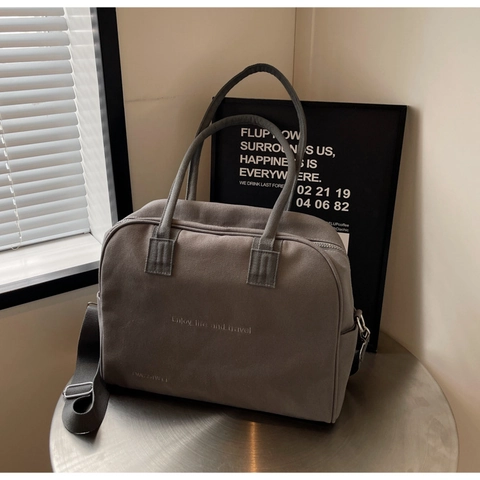 Bolso de Lona para Mujer Gran Capacidad Bolso de Hombro Con Estampado de Letras Bolso de Mano Casual de Color Sólido