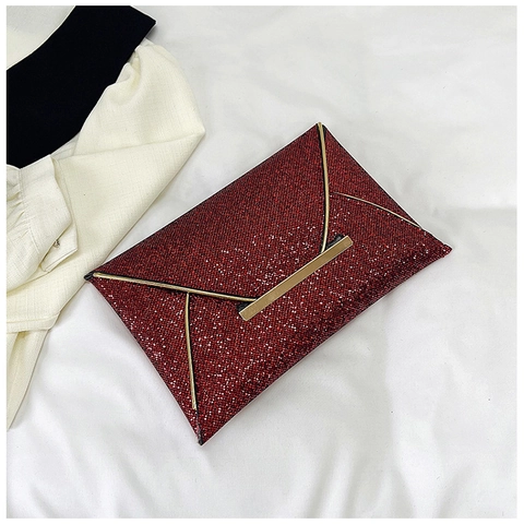 Elegante Damen-Abendtasche mit Strasssteinen und Umschlag-Design Glitzer-Handtasche für Hochzeiten Partys Einfache Chic Modetasche