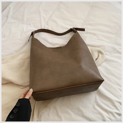 Bolso de Hombro para Mujer Gran Capacidad Vintage Cuero PU Plisado Tote Con Correa Ajustable Bolso Hobo Diario Mujer