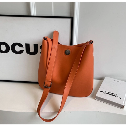 Damen Minimalistische PU-Leder Umhängetasche Luxus Litschi-Muster Eimer Tasche Mode Große Tote Handtasche Für Den Alltag