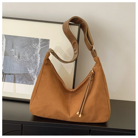 Borsa a Spalla in Pelle PU di Grande Capacità Vintage per Donna Borsa Hobo Tote con Cuciture Retro Casual Versatile Quotidiana