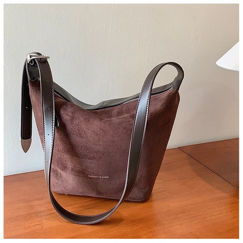 Bolso de Hombro para Mujer Gran Capacidad PU Esmerilado Textura Gamuza Bolso Hobo Fashion & Bags Estampado Letras Bolso Tote