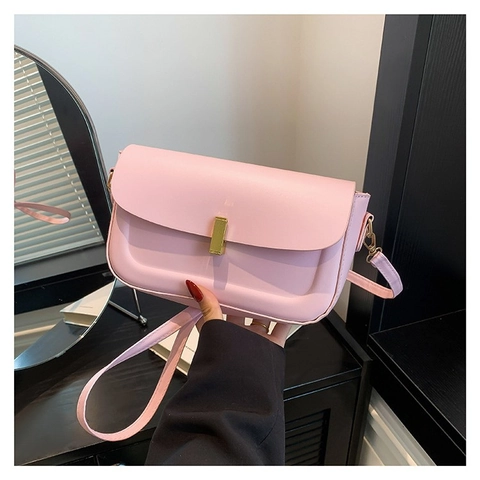 Borsa a Spalla Quadrata in Pelle PU di Moda Donna Tendenza Tracolla a Catena Minimalista Borsa a Tracolla Casual Quotidiana