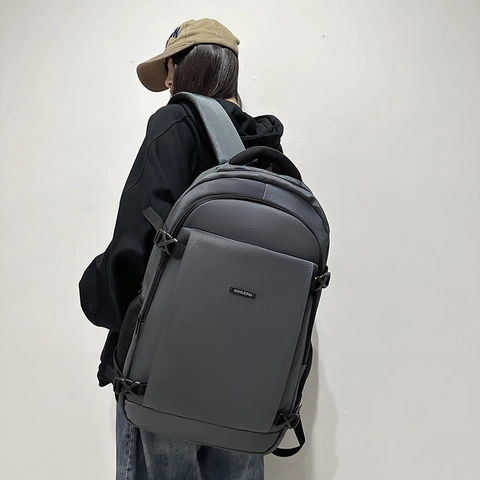 Zaino Business da Uomo di Grande Capacità Tessuto Idrorepellente Borsa da Viaggio per Laptop Zaino Scolastico Minimalista Urbano