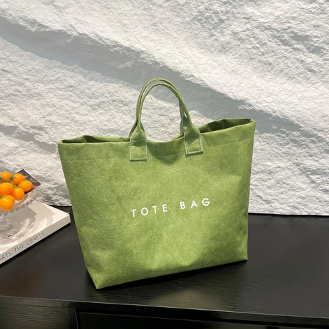 Minimalistische PU Tragetasche Damen Große Kapazität Retro Buchstaben Druck Handtasche Für Täglich Casual Pendeln Umhängetasche