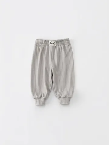 Kinder Baby Gerippte Lange Hose Elastische Taille Einfarbig Mückenschutz Sommerhosen Weich Atmungsaktiv Casual Kleidung Für Kleinkinder