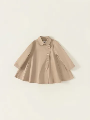 Mädchen A-Linie Trenchcoat Kinder Poncho Stil Windjacke Khaki Baumwollmischung Jacke Mittellang Frühling Herbst Außenbekleidung