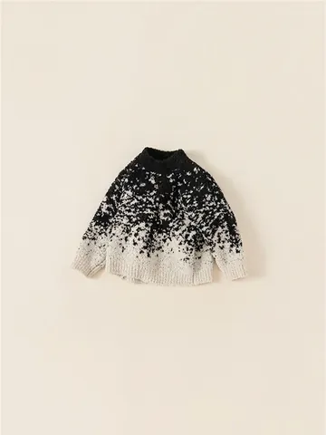 Kinderen Jongens Meisjes Gebreide Trui Winter Casual Polyester Pullover Gradiënt Spatten Patroon Warme Ronde Hals Kinderen Knitwear