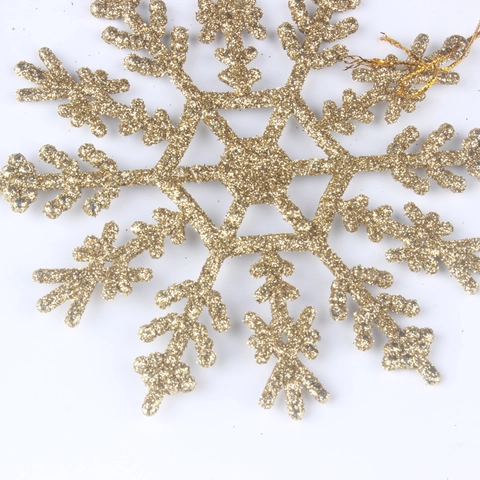 Fiocchi di Neve Dorati con Glitter Decorazioni Natalizie per Albero di Natale Decorazioni Sospese per Matrimoni e Feste