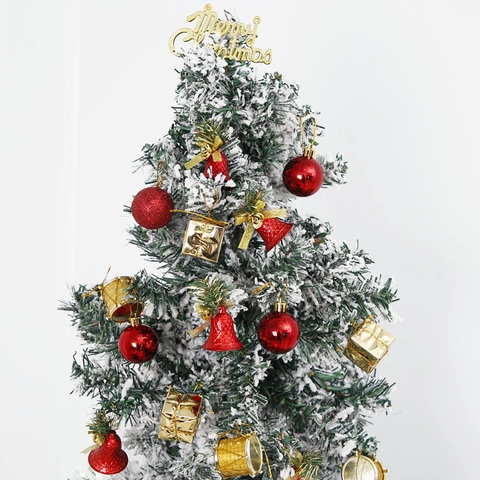 Christmas Tree Ornaments Balls Bells Mini Drums Gift Boxes Red Gold Blue Silver Plastic Foam Hanging Ornaments For Party Xmas Decor
