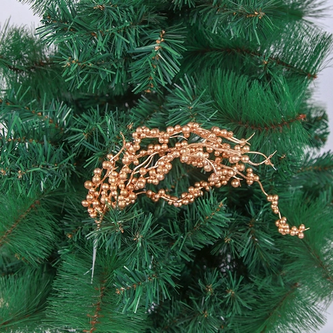 Künstliche Goldbeerenstiele Weihnachtsbaum Dekoration Sprühlackierte Schaumbeeren Zweige Für Weihnachtskranz DIY Floristik Haus Party Deko