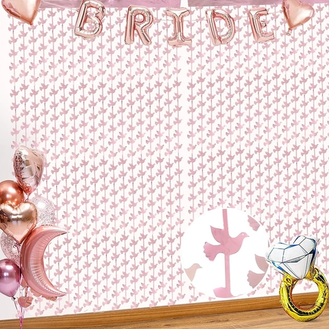 Tenda a Frange in Alluminio con Colomba della Pace Sfondo per Feste Natale Matrimonio Decorazione Lametta Metallica da Parete