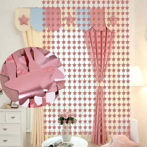 Metallischer Stern Folien Fransenvorhang PET Sternförmig Lametta Hintergrund Streamer Für Geburtstag Hochzeit Party Wanddeko