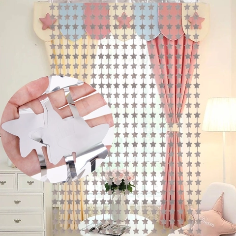 Metallischer Stern Folien Fransenvorhang PET Sternförmig Lametta Hintergrund Streamer Für Geburtstag Hochzeit Party Wanddeko
