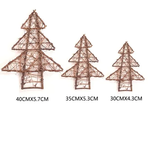 Handgefertigte Rattan Gewebte Weihnachtsbaum Pentagramm Ornamente Naturholz Rebe Hängende Dekor Für Weihnachten Party Fenster Display Haus Dekorationen