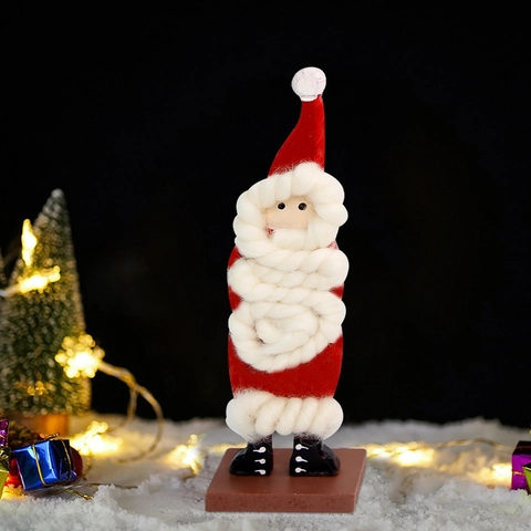 Kerst Houten Kerstman Bureau Ornament Met Vilt Baard Handgemaakte Festival Feest Layout Props Huis Decoratie Ambacht