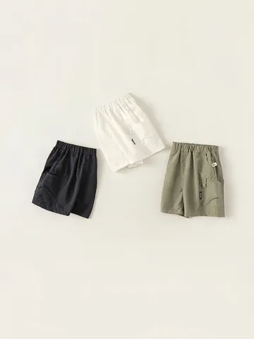 Jongens Casual Cargo Shorts Zomer Losse Elastische Taille Outdoor Shorts Lichtgewicht Nylon Polyester Mix Kinderen Zakken Shorts