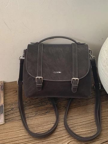 Zaino in Pelle PU Vintage da Donna Minimalista Raffinato Stile Retro Piccola Borsa a Tracolla da Pendolare Borsa a Mano Messenger