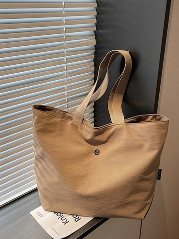 Bolso Tote de Nylon de Gran Capacidad para Mujer Minimalista Color Sólido Casual Conmutador Bolso de Hombro Suave
