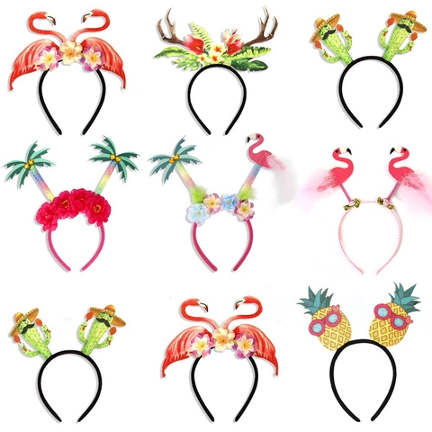 Hawaiian Party Haarband Tropische Flamingo Ananas Kaktus Palme Kopfschmuck Foto Requisiten Für Sommer Strand Party Deko