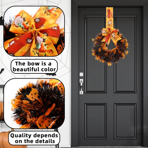 Ghirlanda di Halloween Decorazione Con Zucca Pipistrello Scheletro Fiocco Vite PET Juta Ornamento da Porta per Festa Spooky Casa