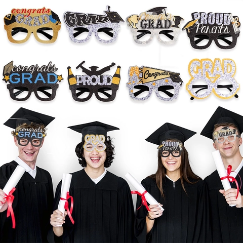 Graduation Party Glasses Novelty Eyewear For Graduates Ceremony Photo Props Festive Decor Glitter Proud Congrats Accessories