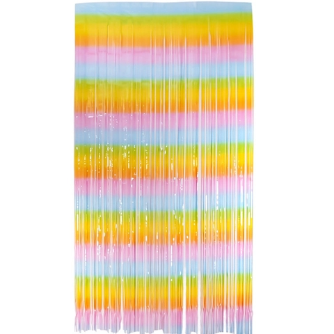 Cortina de Flecos de Papel de Arcoíris Macaron Fondo de Oropel Degradado para Decoración de Fiesta de Cumpleaños Boda Accesorios