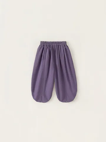 Pantalones de Globo de Algodón para Niñas Cintura Elástica Abertura Pierna Casual Color Sólido Pantalones Suaves Sueltos Niños
