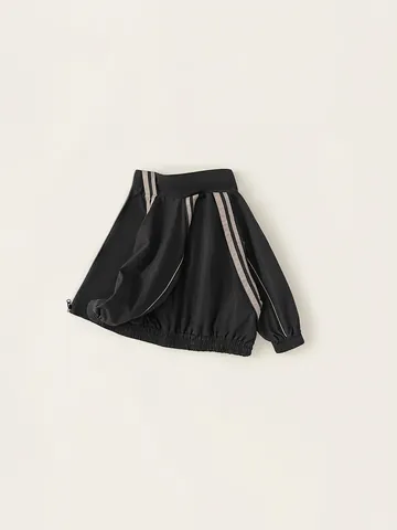 Jongens Sportief Jasje Opstaande Kraag Polyester Rits Mantel Met Contraststrepen Voor Kinderen Casual Herfst Bovenkleding