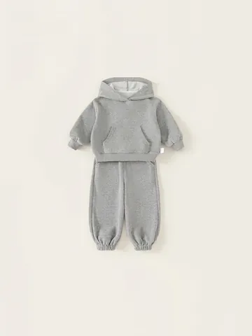 Completo Casual da Bambino Con Felpa Con Cappuccio e Pantaloni Sportivi in Misto Cotone Morbida Felpa e Pantaloni da Ginnastica