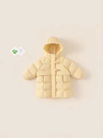 Doudoune à Capuche pour Filles Coupe-Vent Imperméable Matelassée Manteau d'Hiver Long Chaud Vêtements d'Extérieur pour Enfants
