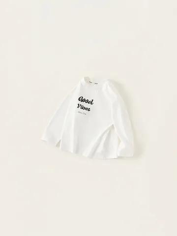 Kids Boys Long Sleeve Cotton T-Shirt Casual Letter Print Round Neck Pullover Top Comfortable Soft Basic Bottoming Shirt