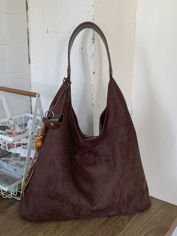 Bolso Tote de PU para Mujer Gran Capacidad Vintage Casual Bolso de Hombro Con Sub-Bolso Retro Conmutar Hobo Bolso de Mano Color Sólido
