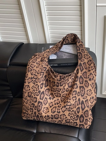 Borsa Tote in Velluto con Stampa Leopardata Zebra Paisley Grande Capacità per Donna Borsa a Tracolla Vintage Casual Moda Urbana
