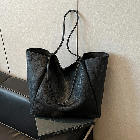 Borsa Tote in Pelle PU con Grana Martellata di Grande Capacità per Donna Borsa a Tracolla Versatile per Pendolari Con Chiusura Magnetica