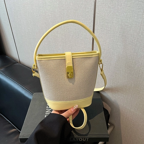 Bolso Bombonera Retro Patchwork para Mujer Moda Bloques de Color Cuero PU Lona Bolso de Mano Con Correa Ajustable Bolso al Hombro