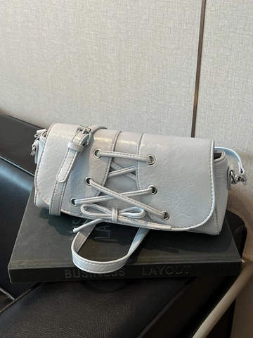 Women PU Leather Crossbody Bag Fashion Lace Up Bow Knot Underarm Shoulder Bag Small Square Handbag For Daily Commute Versatile