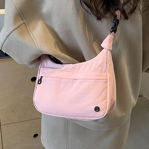 Borsa Hobo a Mezzaluna in Nylon alla Moda per Donna Borsa a Tracolla Leggera con Tracolla con Fibbia Regolabile Borsa a Spalla Casual