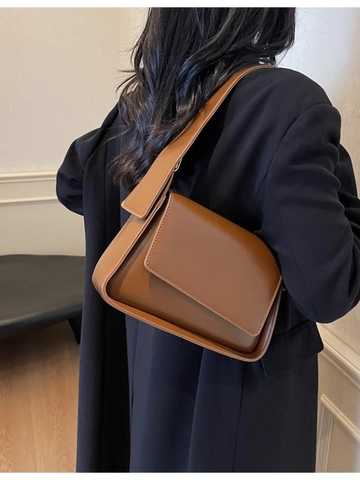 Borsa a Tracolla Vintage Minimalista in Pelle PU per Donna Moda Borsa a Spalla Versatile Elegante Borsa Sottobraccio Quotidiana
