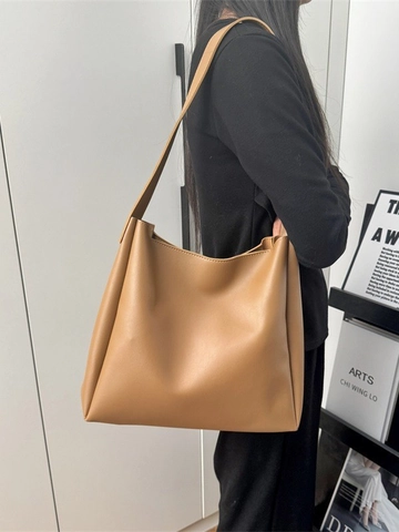 Minimalistische Damen Umhängetasche Mit Großer Kapazität PU Leder Beuteltasche Verstellbarem Gurt Und Innentasche Herbst Tote Bag