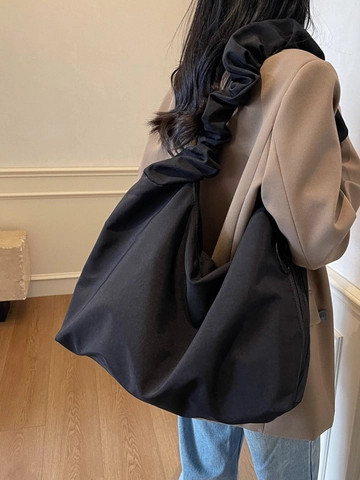 Bolso Tote de Hombro de Gran Capacidad para Mujer Diseño Correa Plisada Bolso Hobo Moda Minimalista Cordón Bolso de Axila Viaje