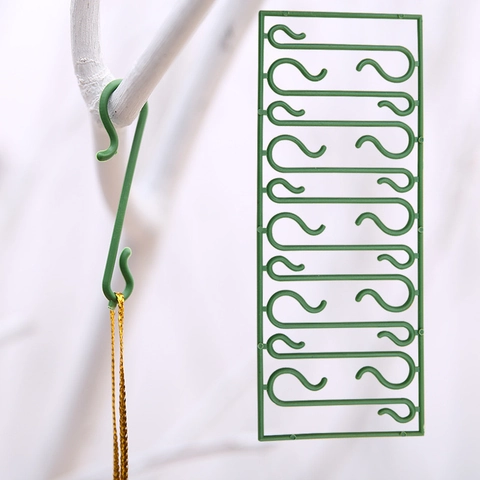 10 Pezzi Ganci in Plastica a Forma di S di Natale Verdi Piccoli Strumenti per Appendere Ornamenti per Decorazioni Albero