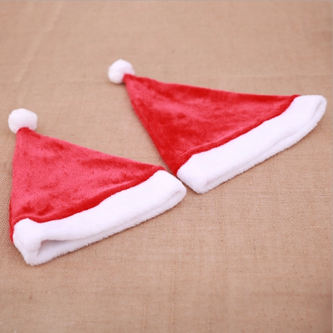 Bonnet de Noël en Peluche de Haute Qualité Classique Rouge Blanc Chapeau de Père Noël Pour Adultes Enfants Fête Décoration
