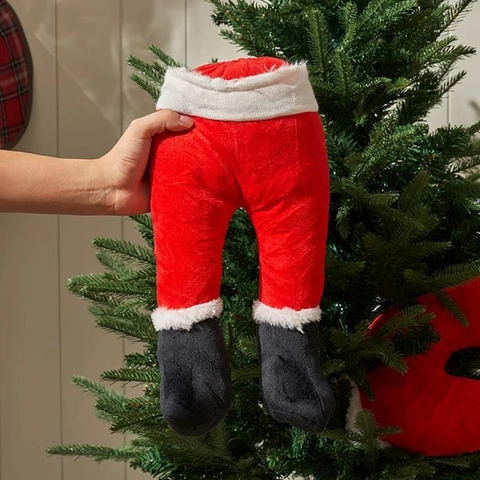 Divertenti Gambe di Babbo Natale Decorazioni Appese per Albero di Natale Gambe di Elfo in Peluche per Festa Casa Rosso Bianco