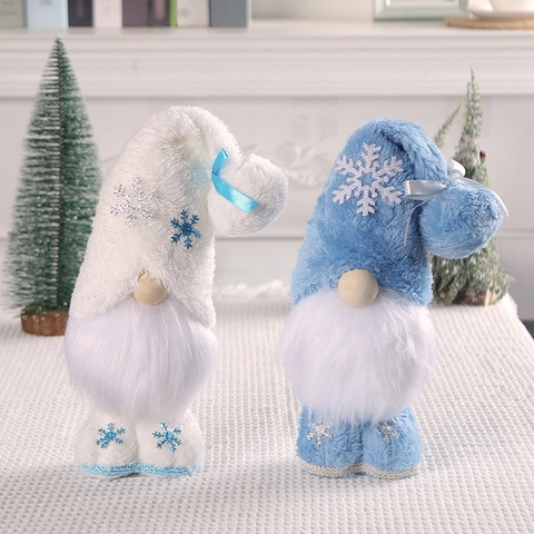 Bambola di Peluche Gnomo di Natale Nordico Rudolph Senza Volto con Paillettes a Fiocco di Neve per Decorazioni per la Casa e Feste